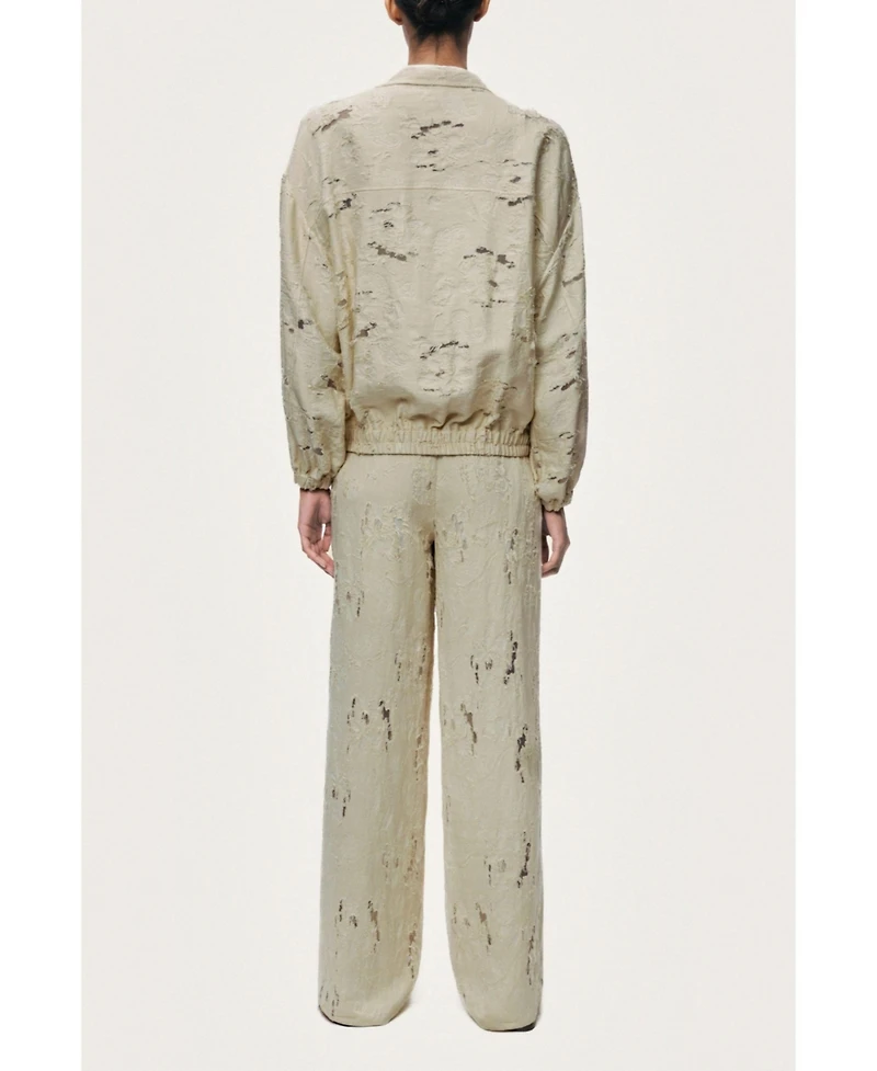 Nocturne Women's Jacquard Wide-Leg Trousers