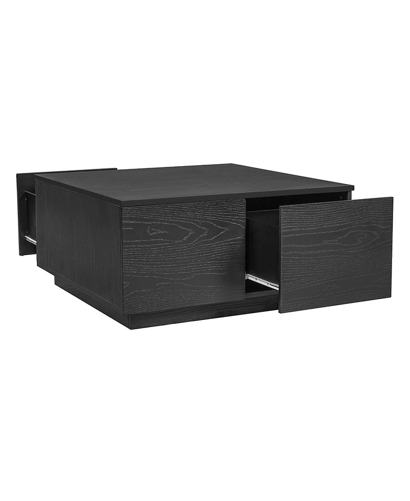 Streamdale Furniture 33.25" Square Coffee Table with 4 Drawers