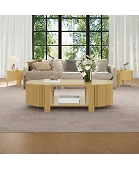 Streamdale Furniture 3-Piece Solid Rubberwood Coffee and Side Table Set
