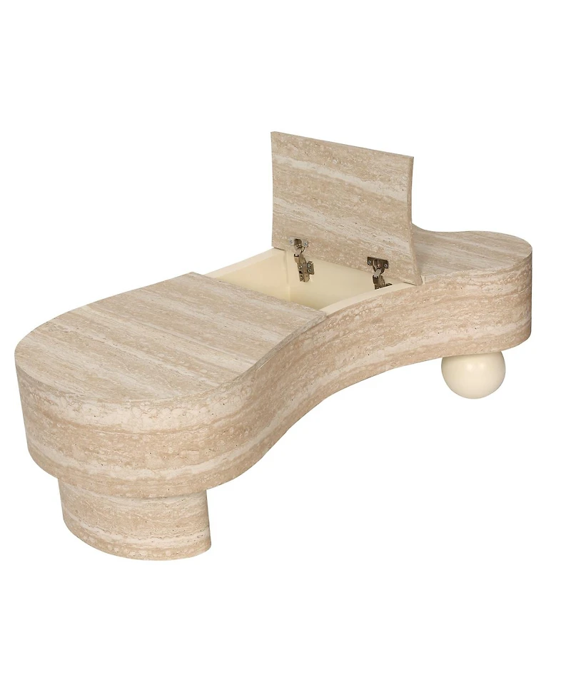 Streamdale Furniture Irregular Coffee Table with flip top and hidden storage compartment
