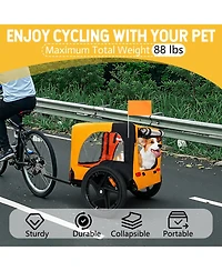 Streamdale Furniture Heavy-Duty Collapsible Pet Bike Trailer with Wheels