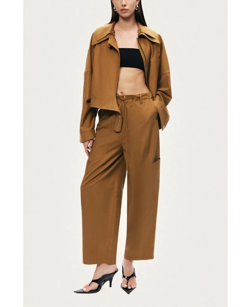 Nocturne Women's High-Waisted Cargo Pocket Pants