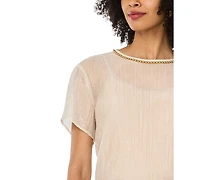 Vince Camuto Women's Crewneck Dropped Shoulder Basic T-Shirt