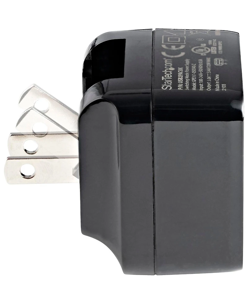 StarTech.com StarTech 17W/3.4A Dual-Port Usb International Travel Wall Charger