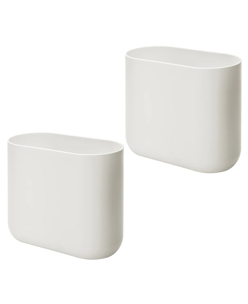 iDesign Small Plastic 1.9 Gallon / 7 L Oval Trash Can, 2-Pack