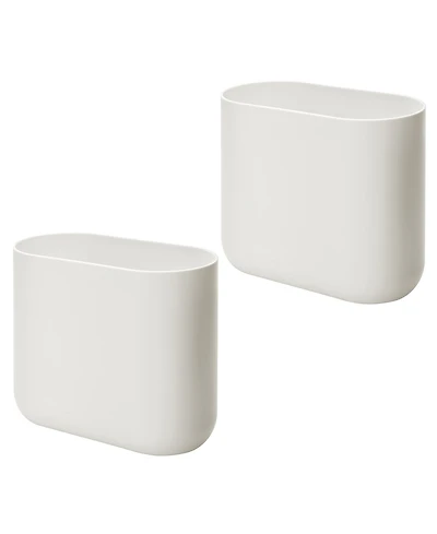 iDesign Small Plastic 1.9 Gallon / 7 L Oval Trash Can, 2-Pack
