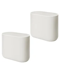 iDesign Small Plastic 1.9 Gallon / 7 L Oval Trash Can, 2-Pack