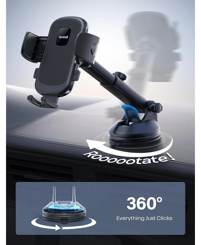 Lamicall Car Phone Mount,360degree(s) Rotation Phone Holders
