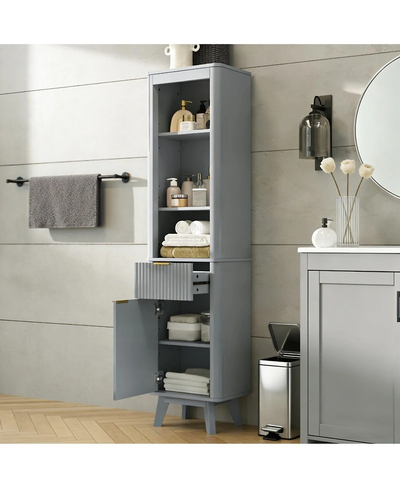 Phying Bathroom Storage Cabinet with Adjustable Shelves One Drawer and Door Multifunctional for Bathroom Living Room Entryway Kitchen