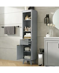 Phying Bathroom Storage Cabinet with Adjustable Shelves One Drawer and Door Multifunctional for Bathroom Living Room Entryway Kitchen