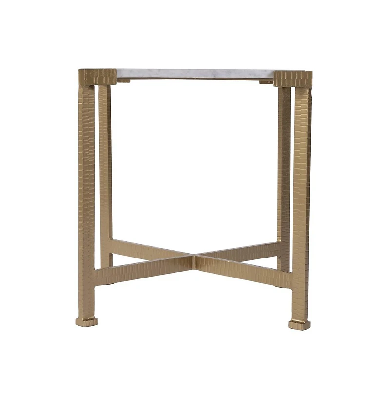 Butler Specialty Loric 18 in. W Square Iron and Marble Side Table