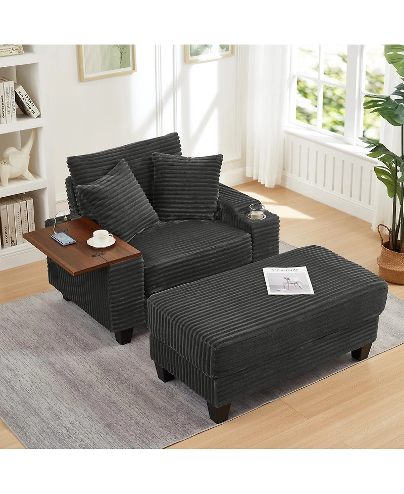 Streamdale Furniture Faux Leather Chesterfield Sofa with Nailhead Trim and 2 Pillows