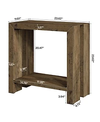 Slickblue Compact End Table with Bottom Shelf for Small Spaces