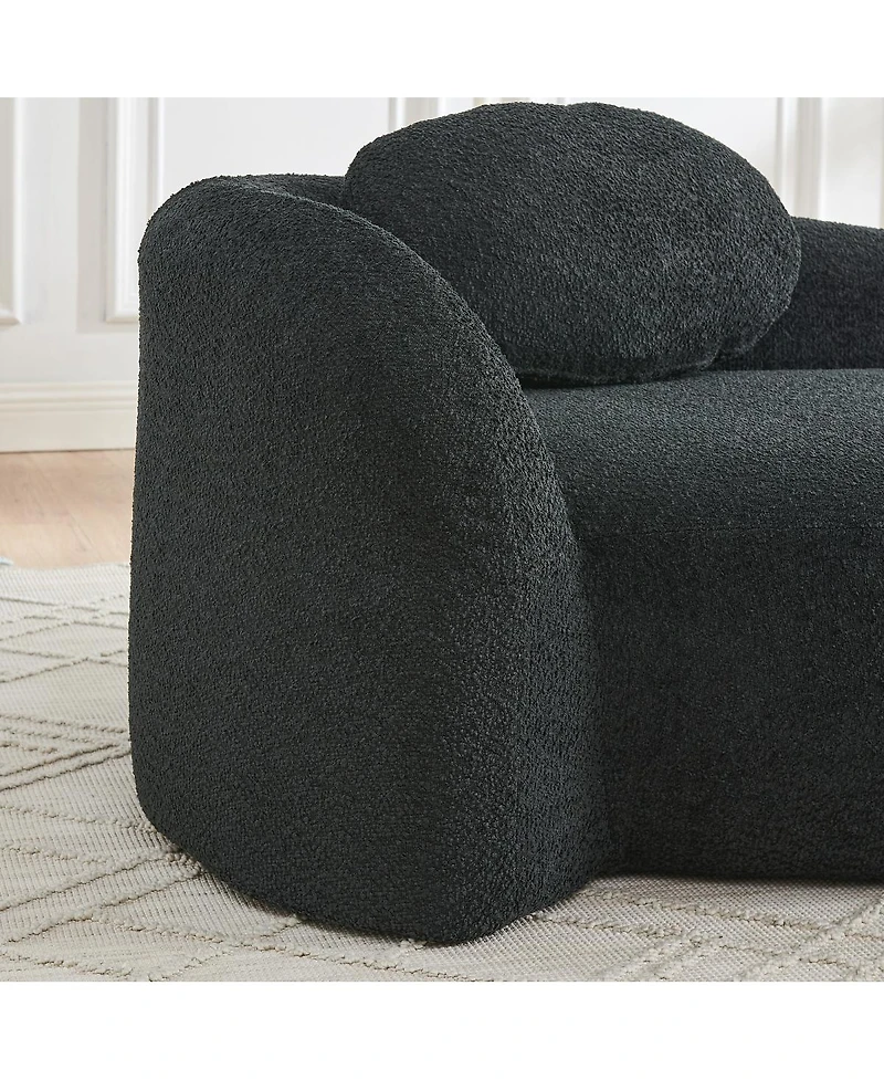 Streamdale Furniture Modern Oval Single Lazy Sofa Chair with Pillow