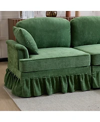 Streamdale Furniture Modern Chenille L-Shaped Sectional Sofa with Ruffled Skirt