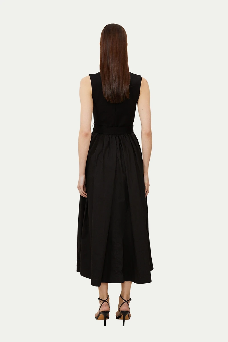 Karen Millen Women's Square Neck Belted Maxi Dress