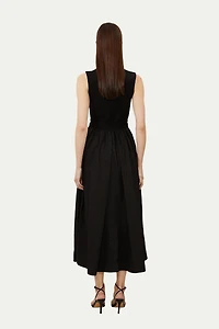 Karen Millen Women's Square Neck Belted Maxi Dress