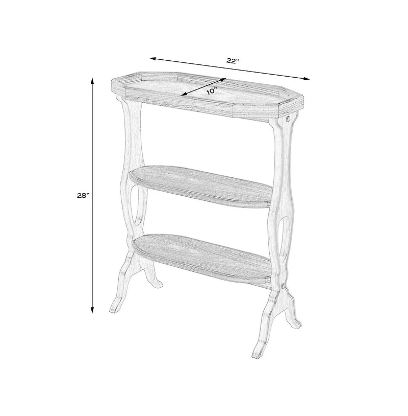 Butler Specialty Hadley 22 in. W Rectangular Wood 3- Tier Side Table