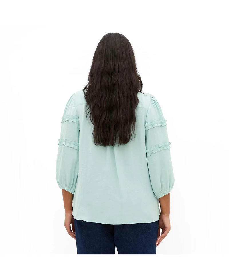 City Chic Women's Drama Queen Elbow Sleeve Shirt