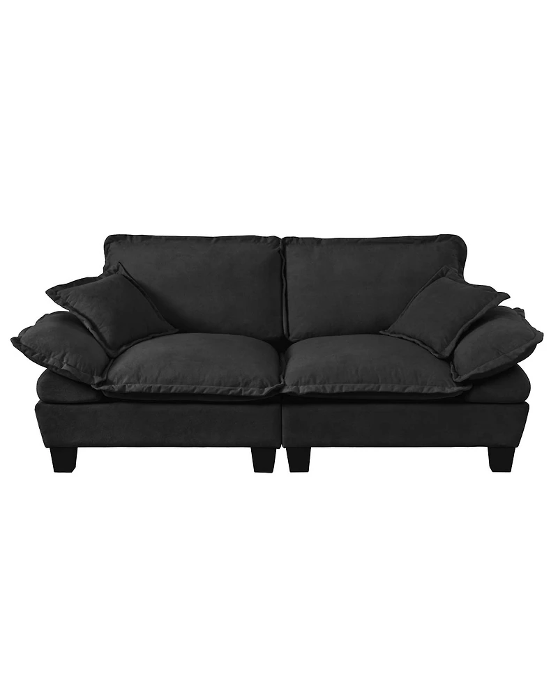 Streamdale Furniture Chenille Sailboat 2-Seater Modular Loveseat with Curved Armrests
