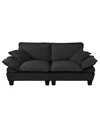 Streamdale Furniture Chenille Sailboat 2-Seater Modular Loveseat with Curved Armrests