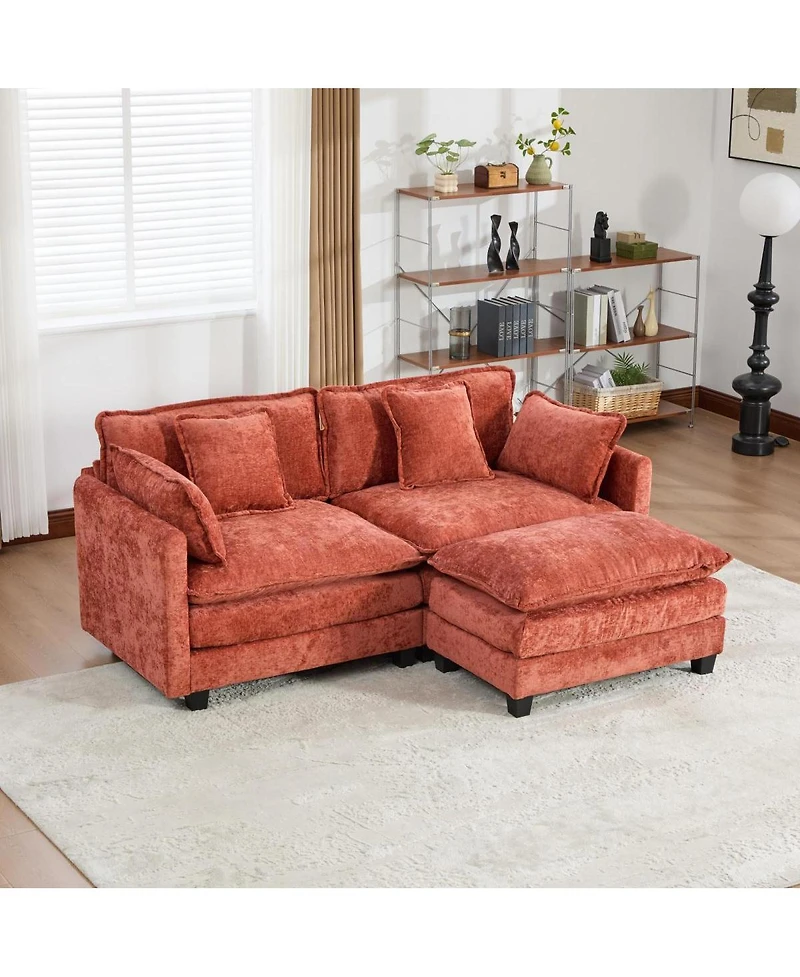 Streamdale Furniture Cloud Sofa Loveseat, Modern Sectional Couch, Breathable Chenille