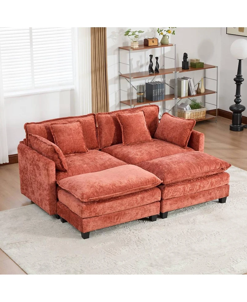 Streamdale Furniture Cloud Sofa Loveseat, Modern Sectional Couch, Breathable Chenille