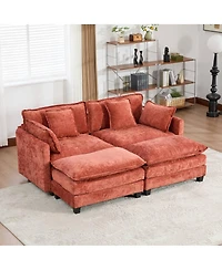 Streamdale Furniture Cloud Sofa Loveseat, Modern Sectional Couch, Breathable Chenille