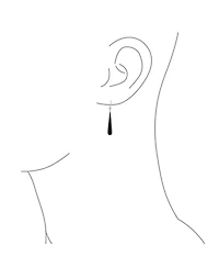 Bling Jewelry Simple Inlay Long Flat Teardrop Stone Dangle Drop Earrings .925 Sterling Silver