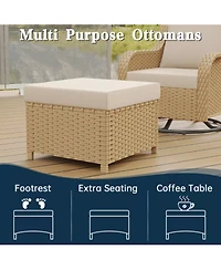 Streamdale Furniture 6-Piece All-Weather Wicker Patio Conversation Set with Swivel Rockers