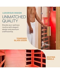 Lifepro RejuvaCure Far Infrared Sauna with Red Light, Bluetooth & Chromotherapy – 1-Person Indoor Home Sauna Box with 7 Carbon Heaters & Canadi