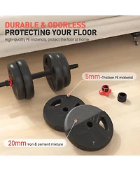 Fed Fitness Adjustable Dumbbells Set, 30LB (15 Lb Pair) Free Weight Set with Connector, 2 in 1 Dumbbells Set Used as Barbell, Kettlebells