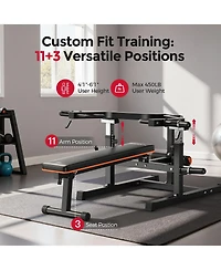 Fed Fitness 3-Grip U-Handle Chest Press Machine, 1250LBS Independent Converging Arms, 14-Position Adjustable Bench for Upper Body Workout