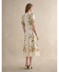 Hobbs London Women's Alma Silk Printed Midi Dress