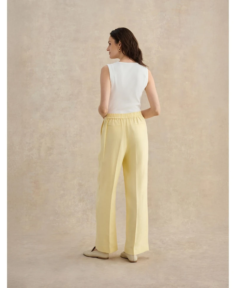 Hobbs London Women's Adalee High-Waist Linen Trousers