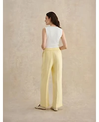 Hobbs London Women's Adalee High-Waist Linen Trousers