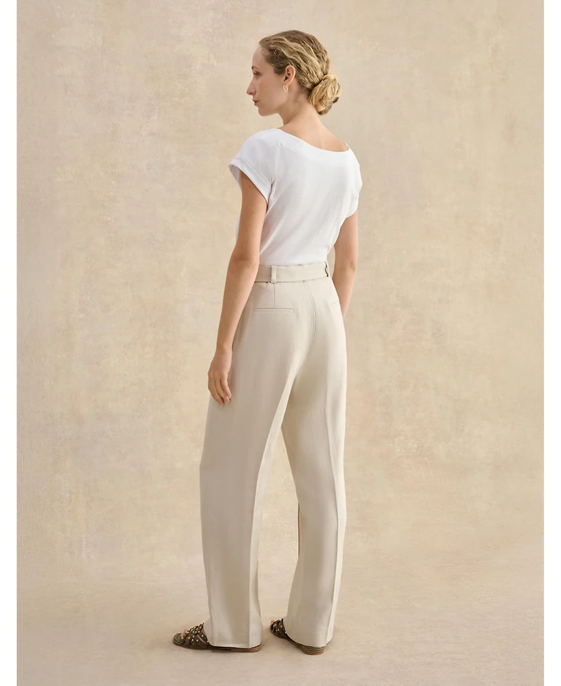 Hobbs London Women's Zainah High Waisted Wide Leg Trousers