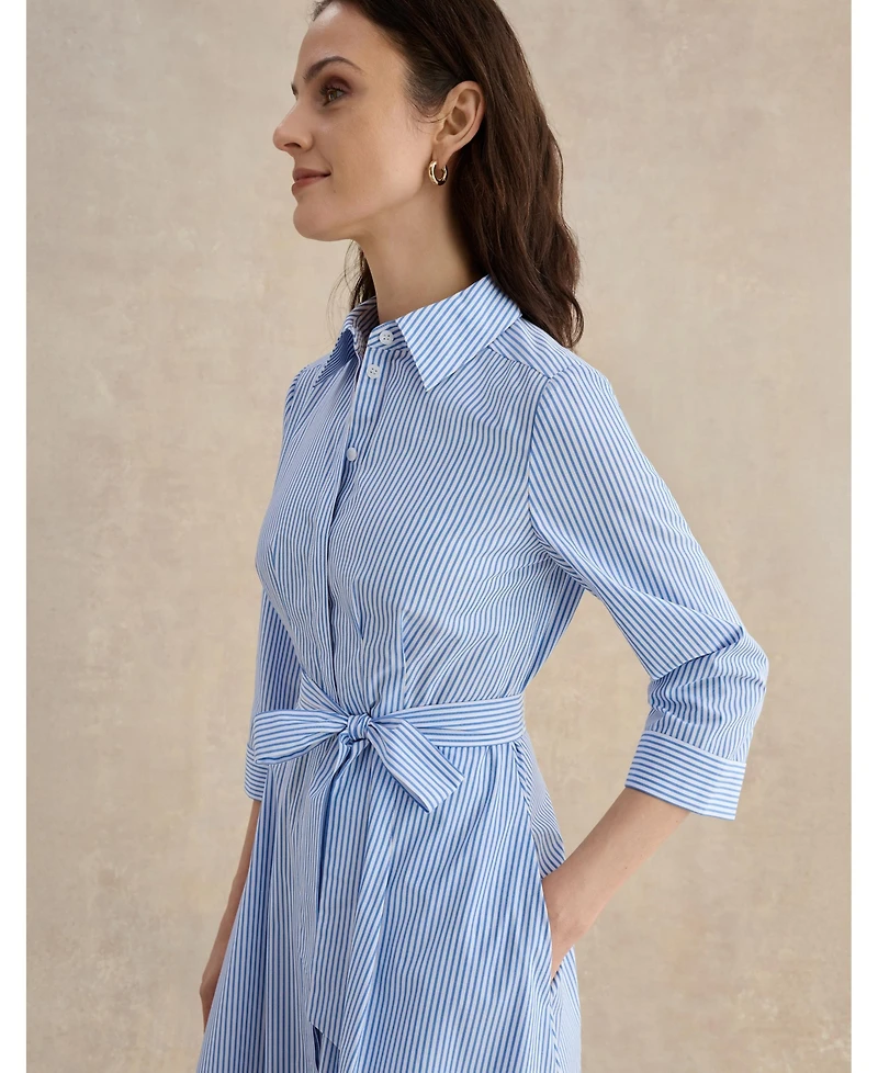Hobbs London Women's Jane Belted Midi Shirt Dress