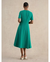 Hobbs London Women's Ariela Twist Detail Midi Dress