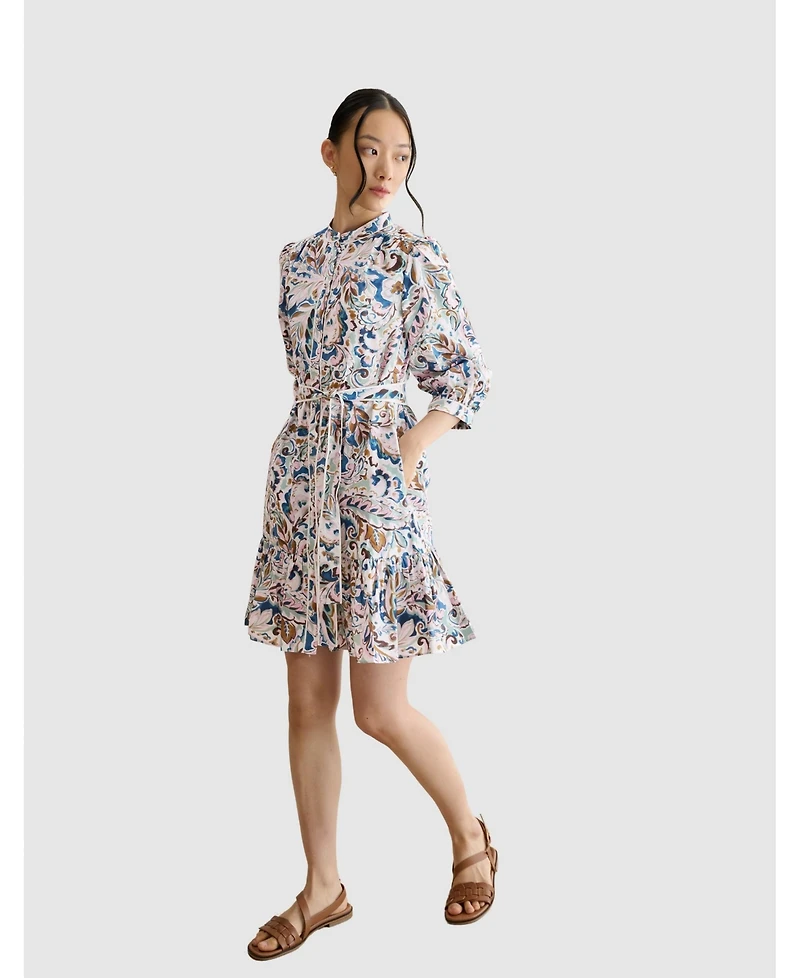 Hobbs London Women's Hope 3/4 Sleeve Tie Waist Mini Dress