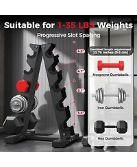Fed Fitness Dumbbell Rack Stand Only, Weight Rack for Dumbbells Compact A-Frame Home Gym Space Saver, 480 Lbs Weight Capacity
