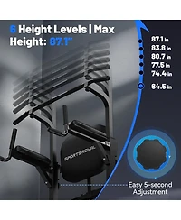 Fed Fitness 440LBS Assisted Pull Up Power Tower, Adjustable Resistance Dip Station with 2-in-1 Backrest, Multi-Function Strength Training Equipment