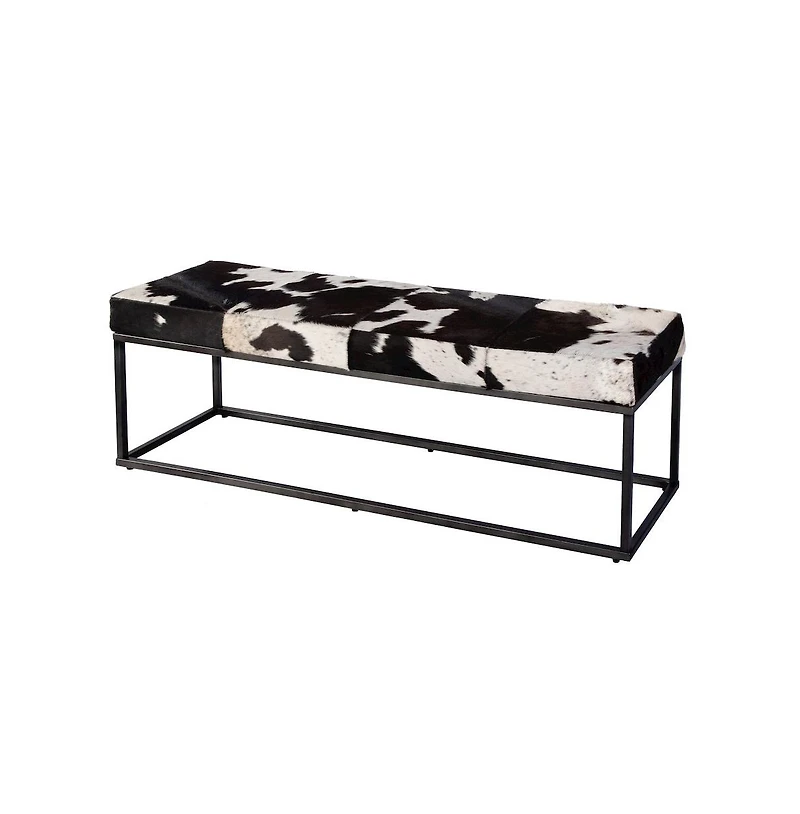 Butler Specialty Stinson 54 in. W Hair on Hide and Iron Accent Bench