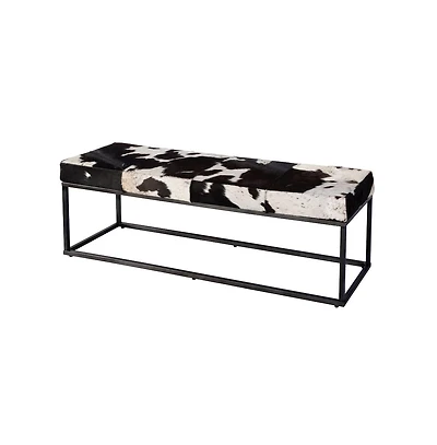 Butler Specialty Stinson 54 in. W Hair on Hide and Iron Accent Bench