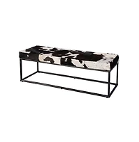 Butler Specialty Stinson 54 in. W Hair on Hide and Iron Accent Bench