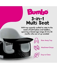 Bumbo Toddler Multi Seat 3-in-1 Booster High Chair and Tray, Black/Cool Grey