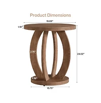 Slickblue Round End Table with Storage for Small Spaces