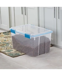 Sterilite -Qt Clear Plastic Stackable Storage Bin w/ Gasket Latch Lid