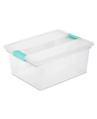 Sterilite Deep Clear Plastic Stackable Storage Bin with Clear Latch Lid, 8 Pack