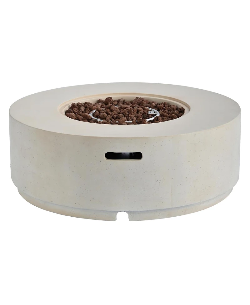 Streamdale Furniture 38.2 inch Round Propane Fire Pit Table with Faux Stone Finish, 50,000 Btu